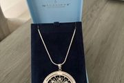 Newbridge Round Pendant With Clear Stone Necklace
