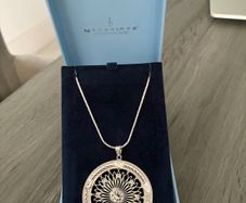 Newbridge Round Pendant With Clear Stone Necklace