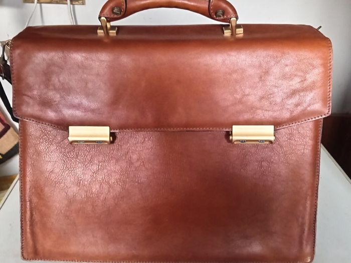 Stratic Germany Vintage Expandable Leather Briefcase