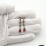Vintage 925 Sterling Silver Garnet & Marcasite Gothic Stud Earrings Image 8