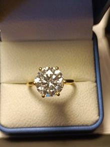 18ct Vermeil 5.5 carat Moissanite Solitaire Ring