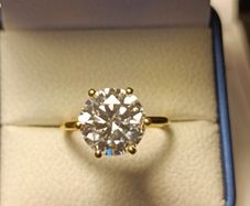 18ct Vermeil 5.5 carat Moissanite Solitaire Ring