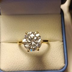 18ct Vermeil 5.5 carat Moissanite Solitaire Ring