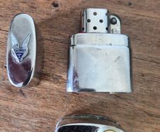 Rare Vintage Fairey  Aviation Chromed  Brass & Enamel Badge  Petrol Light