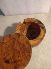 Berard Salt Box with Lid, Olivewood