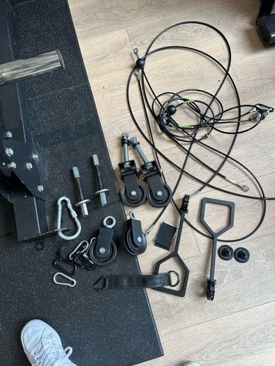 Commercial Power Rack + Jammer Arms + Cable System + Attachments + Flooring