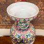 Vintage Hand-Painted Famille Rose Ceramic Vase Image 2