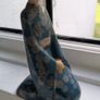 Pair of decorative ceramic figures in blue glaze Image 3