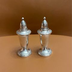 Antique pair of Sterling silver Salt & Pepper shakers