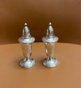 Antique pair of Sterling silver Salt & Pepper shakers