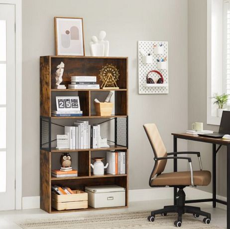 New 5 Tier Industrial Style Bookcase - FREE P&P