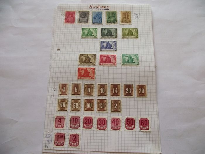 Big Collection Of Stamps From Hungary, On Pages, Hinged.