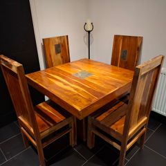 Solid wood table and 4 chairs