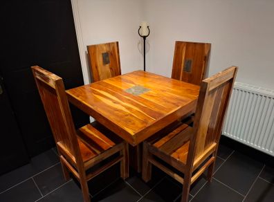Solid wood table and 4 chairs