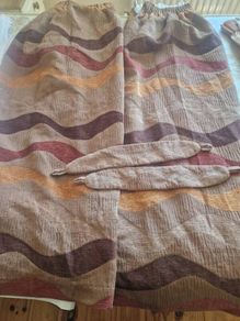 Heavy thick fully lined curtains with 2 tie backs