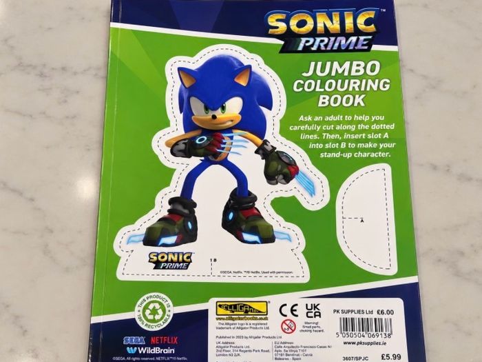 Sonic Prime colouring book