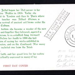1970 Ireland Contemporary Irish Art Painting by Manie Jellet Commemorative Stamp Illustrated First Day Cover (FDC)
