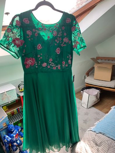 Green wedding guest dress
