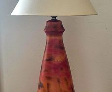 Vintage signed sycamore ash lamp