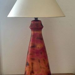 Vintage signed sycamore ash lamp