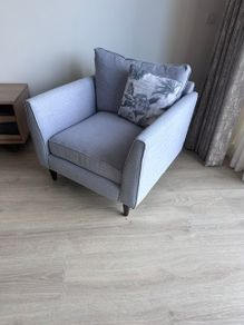 Blue / Grey Fabric Armchair