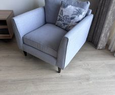 Blue / Grey Fabric Armchair