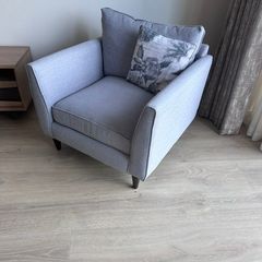 Blue / Grey Fabric Armchair