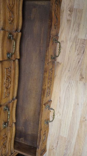 French Carved Oak Bureau