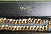 Stunning Vintage Monet Chunky Textured Double Curb Chain Link Necklace -  Boxed