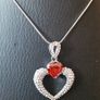 18KT White Gold Filled Crystal Heart Pendant Image 4