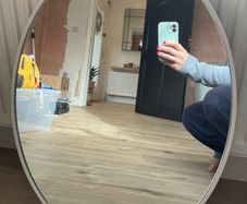 Dunnes White Oval Mirror