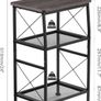 NEW SALE | 3-Tier Small End Tables,Narrow Side Table with Steel Grid Storage Shelves,Slim Nightstand X-Design Image 6
