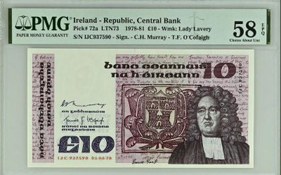 Ireland | 1978 | 10 Pounds | P.72a | IJC 937590 | 58 EPQ | Choice About UNC
