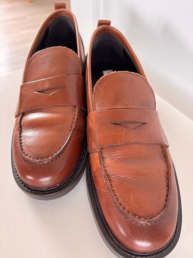Dune Leather Loafers (Size 4)
