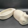 PRICE DROP  ..  Hand Carved Soap Stone Hippo Box / Trinket Dish / Figurine Image 10