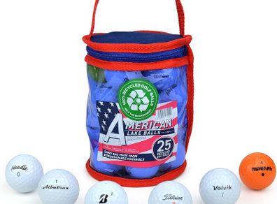 Second Chance Lake Golf Balls with Reuseable Carry Bag - Select 25, 36, 50 or 100 Golf Balls