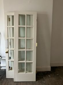 3-leaf folding glass panel door set
