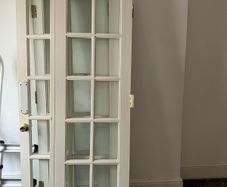 3-leaf folding glass panel door set