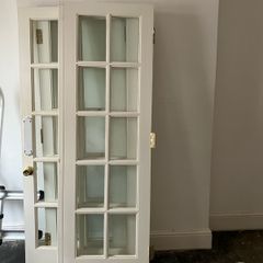 3-leaf folding glass panel door set