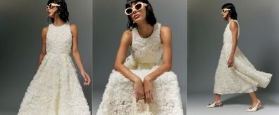 Size 6 Cream 3D Flower Occasion Midi/Maxi Dress from River Island