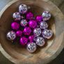 Pink Christmas baubles Image 3