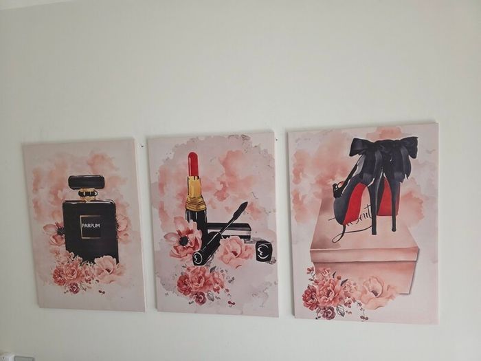 3 canvas framed 46x66cm each size