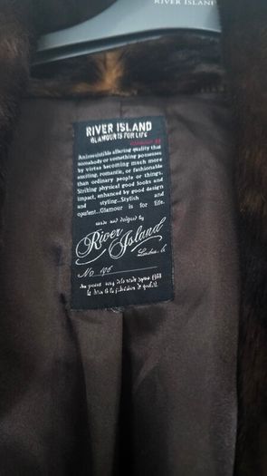 stunning river island  fur coat worn at least 2 times sz 18