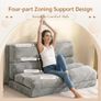Bean Bag Bed Folding Sofa Bed Mattress for Adults, Extra Thick 6 Fold Floor Couch for Bedroom Living Room, Gray, 135x240 cm Image 5