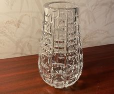 Heavy Cut Crystal Vase  Contemporary Geometric Crystal Vase