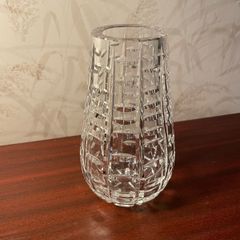 Heavy Cut Crystal Vase  Contemporary Geometric Crystal Vase