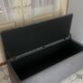 Titlu: Grey Velvet Storage Ottoman / Storage Bench - Excellent Condition Image 2