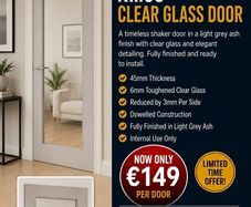 Deanta Light Grey Ash Clear Glass