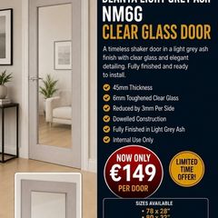 Deanta Light Grey Ash Clear Glass