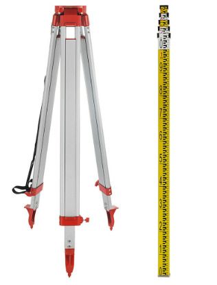 Self-Leveling 500m Vertical Horizontal Scanning Measurement Construction Tool Tripod and Staff Kit, fit for Auto Levels Rotary Laser Level